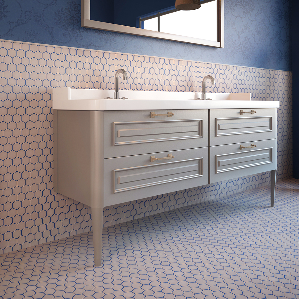 Mosaico Hexagonal Sixties Rosa