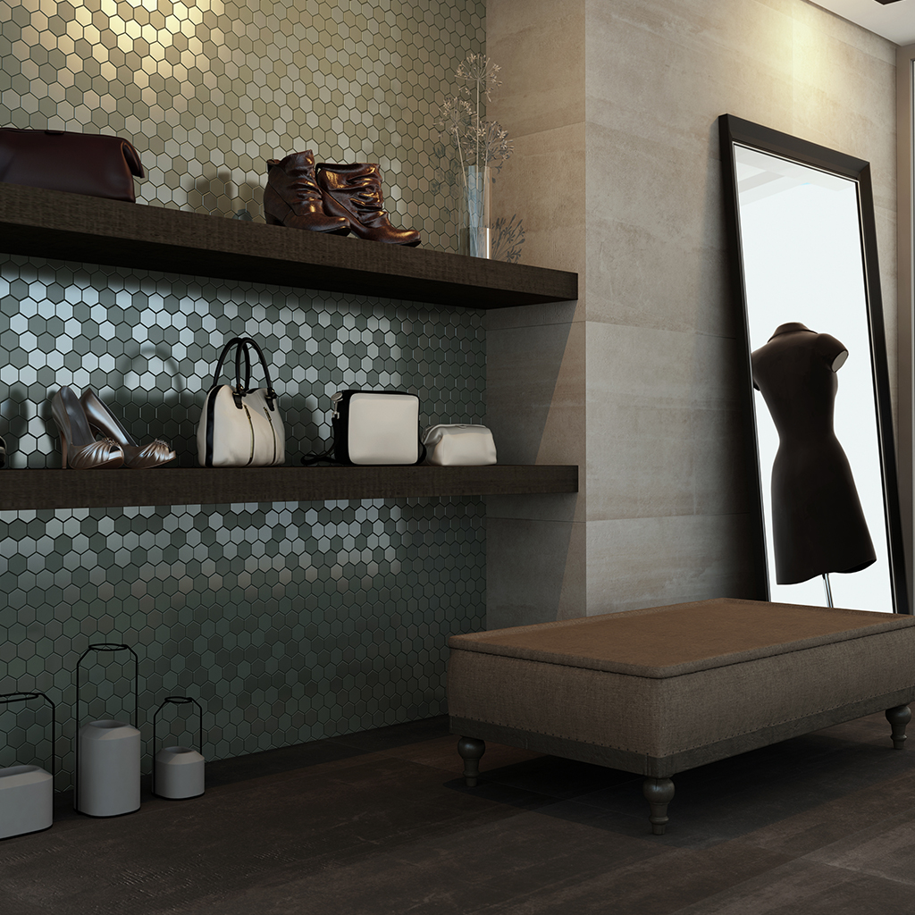 Mosaico Hexagonal Sixties Khaki