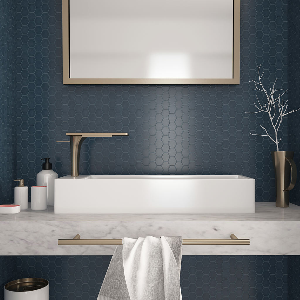 Mosaico Hexagonal Sixties Azul