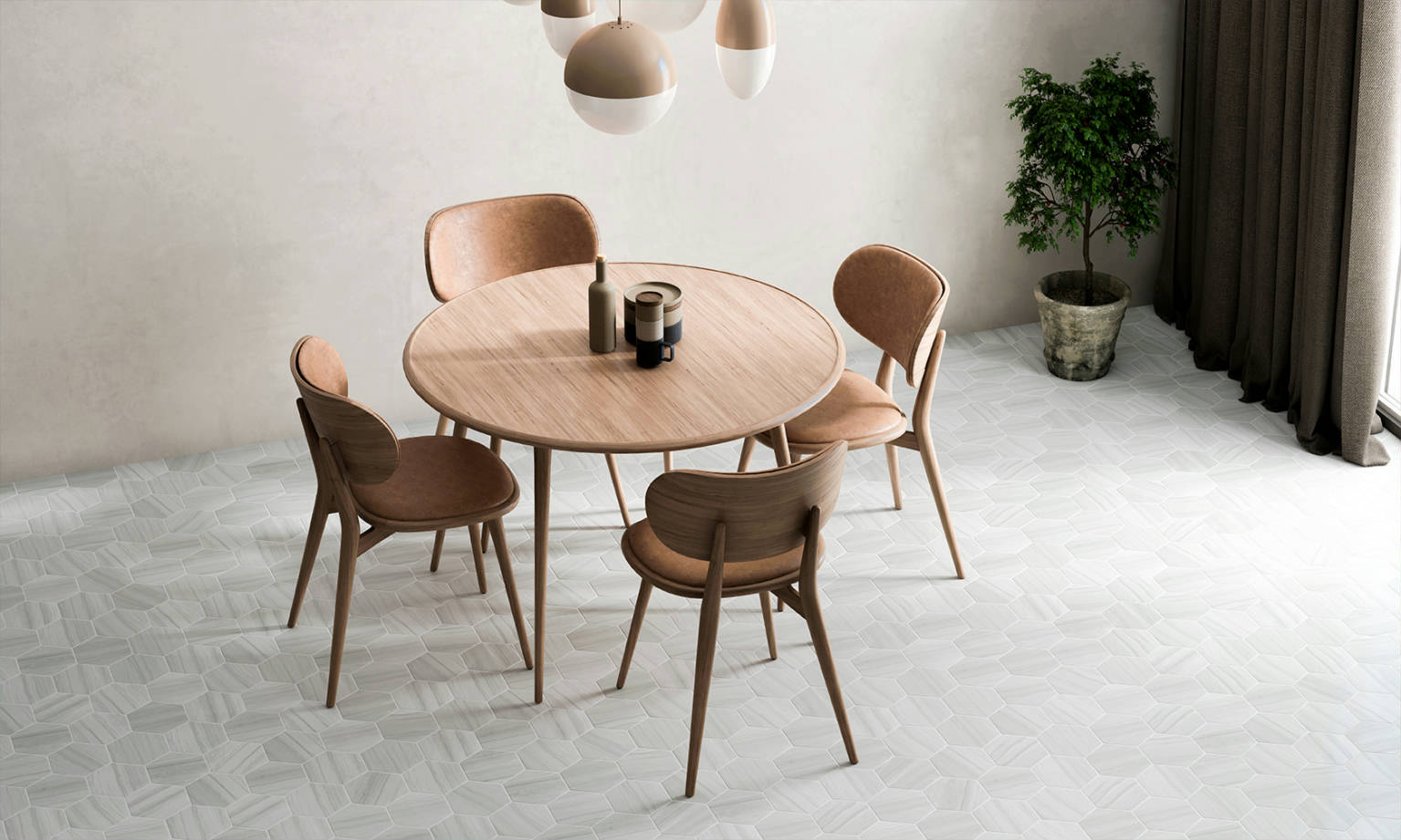 azulejo porcelanico samoa hexagonal tile