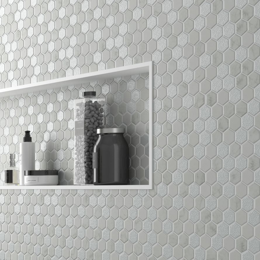 mosaico vitreo hexagonal vidrepur hex glass mosaic