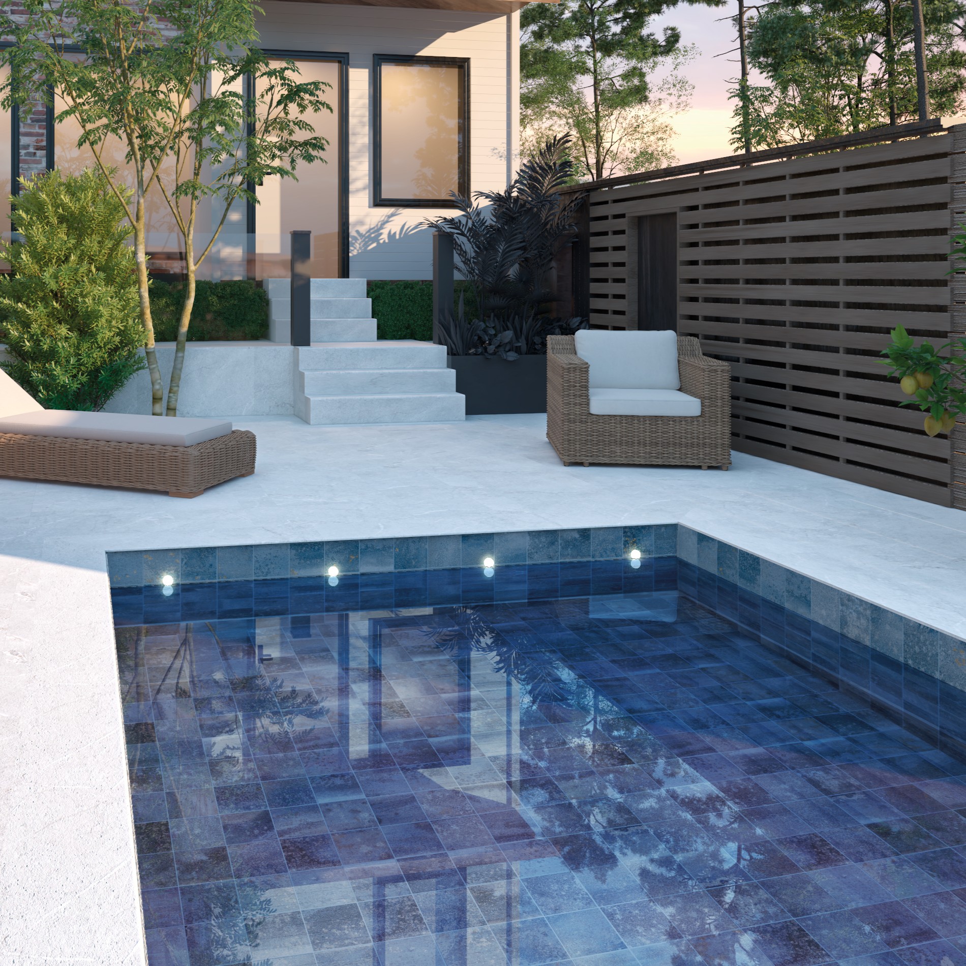 azulejo para piscina antideslizante efecto piedra Aspen 30x60