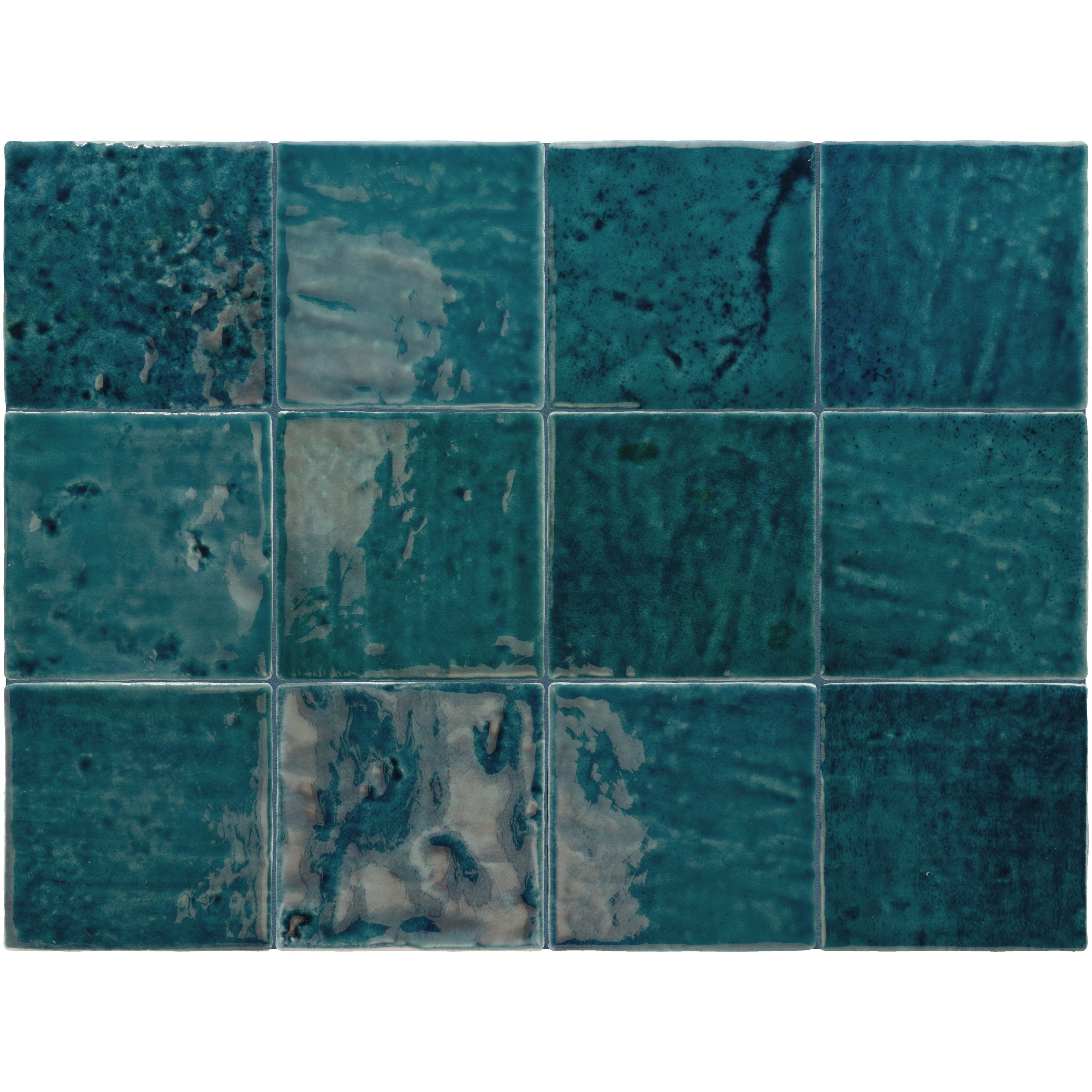 Menorca 10x10 cm Azulejo Brillo Craquelado Tipo Zellige para Pared Interior