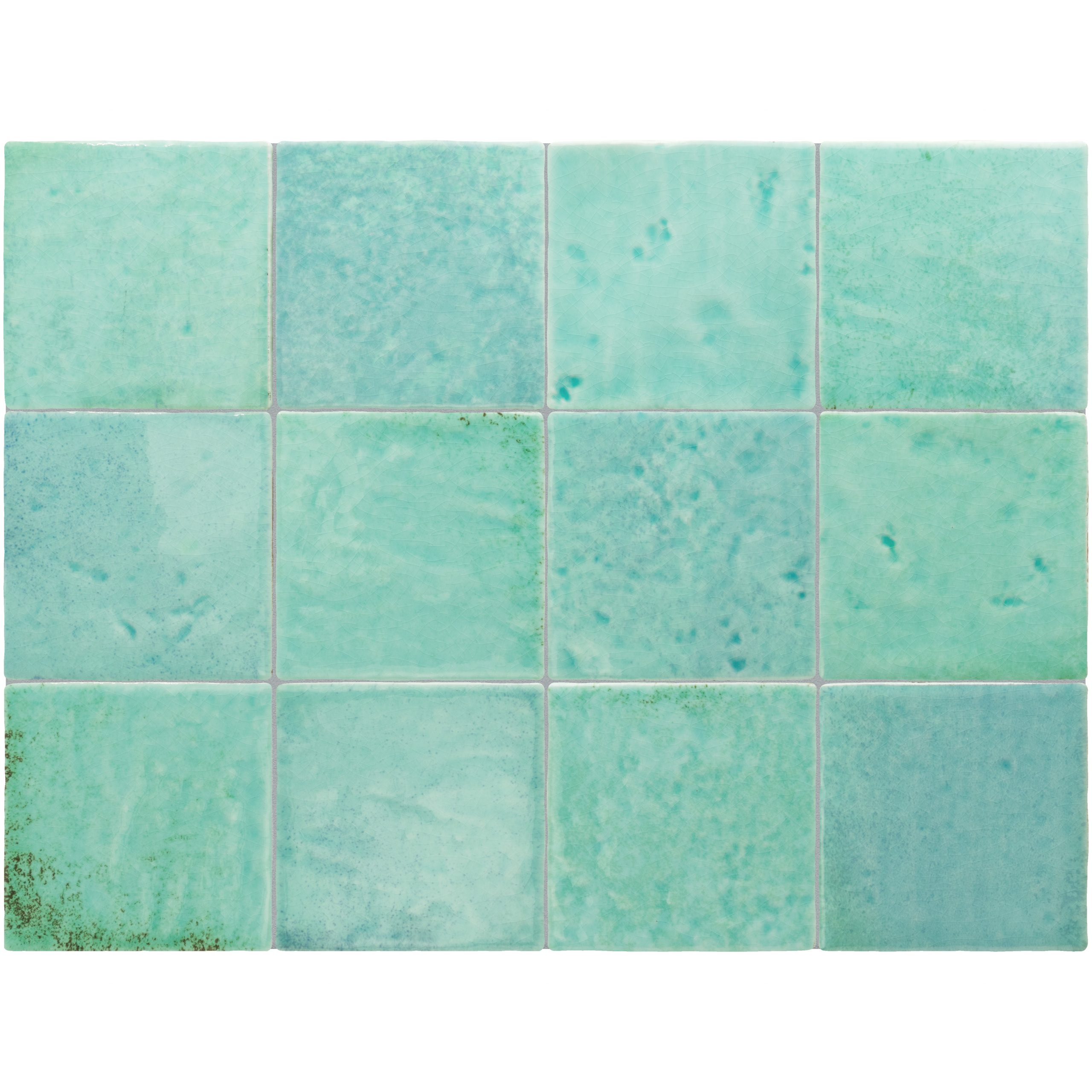 Menorca 10x10 cm Azulejo Brillo Craquelado Tipo Zellige para Pared Interior