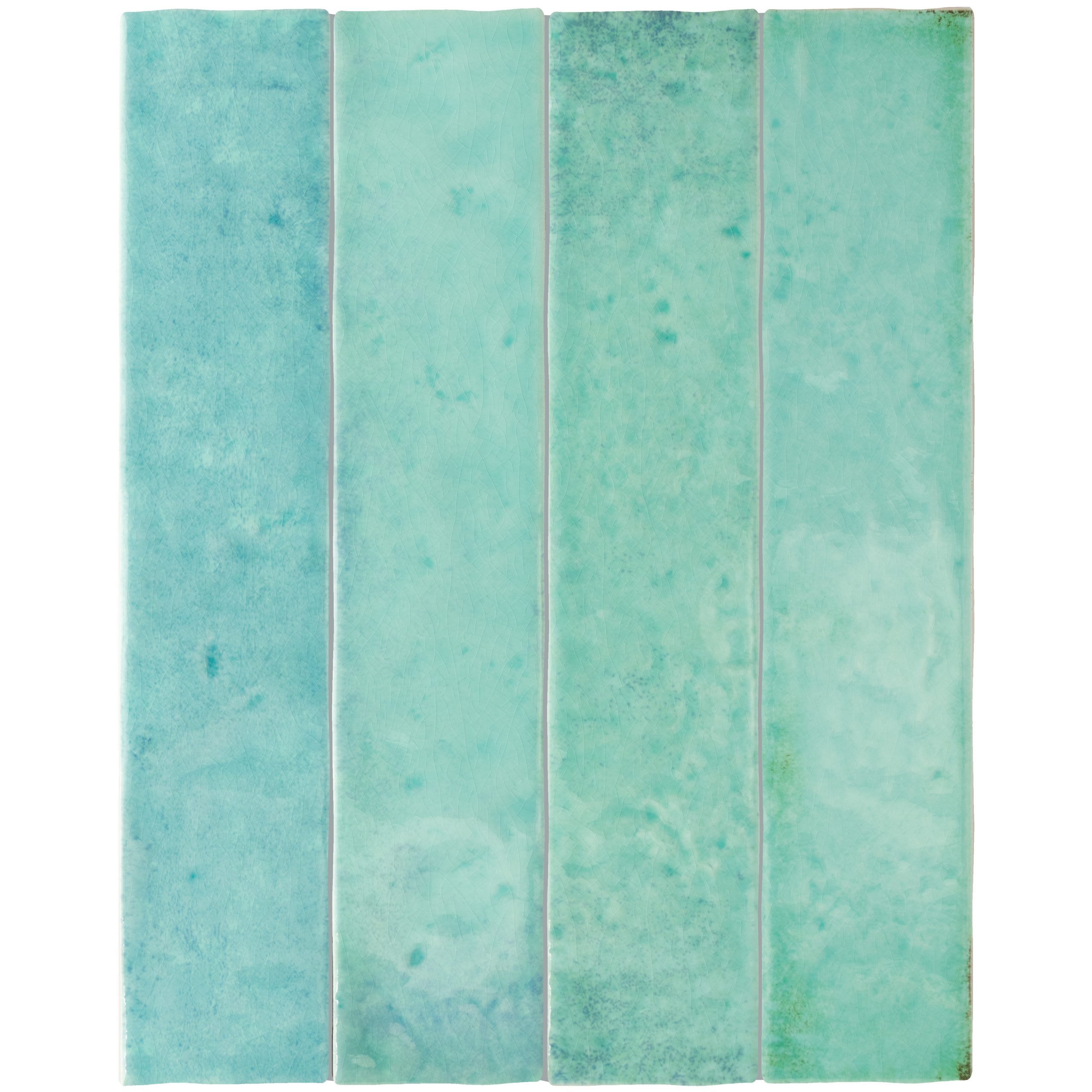 Menorca 6,5x32,8 cm Azulejo Brillo Craquelado Tipo Zellige para Pared Interior