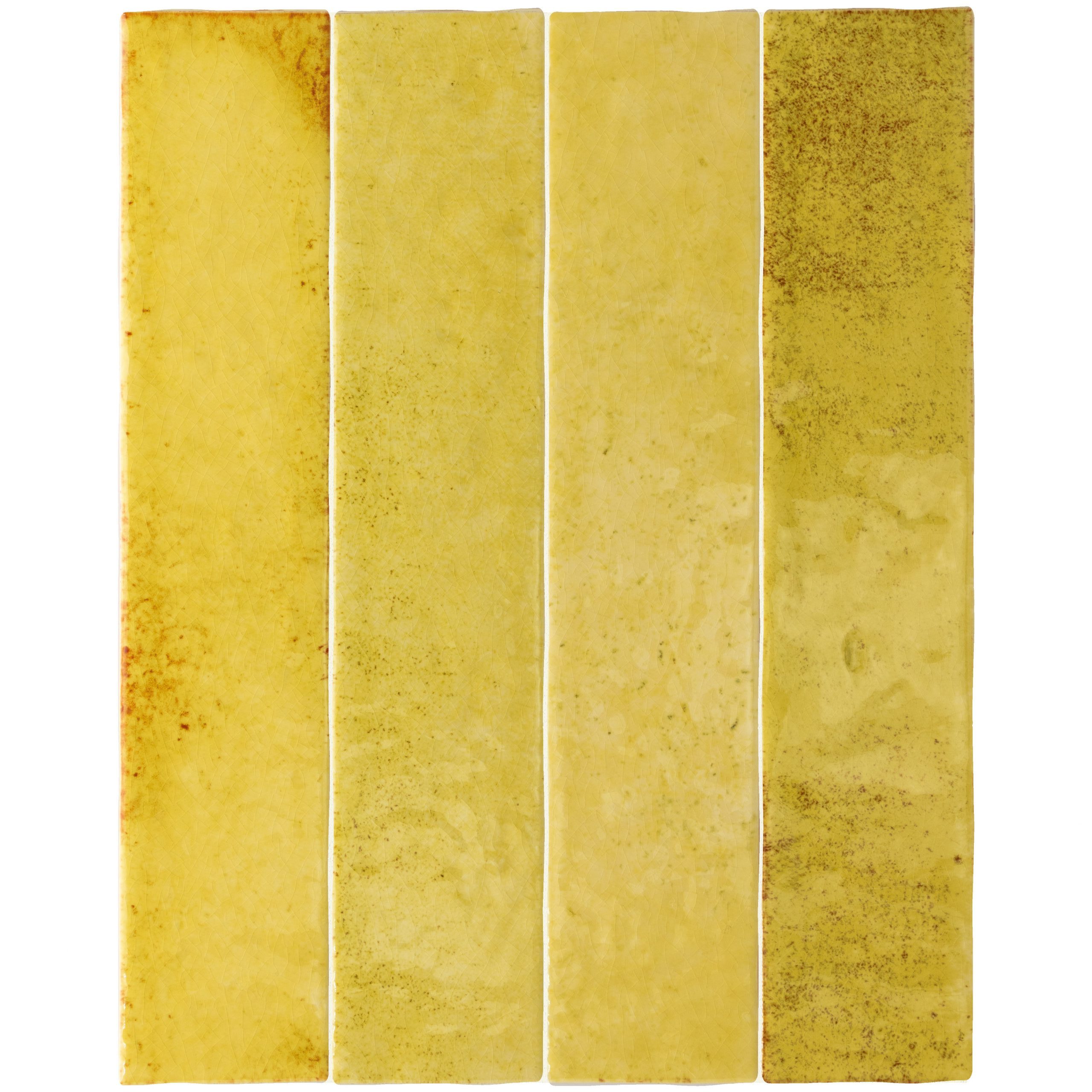 Menorca 6,5x32,8 cm Azulejo Brillo Craquelado Tipo Zellige para Pared Interior