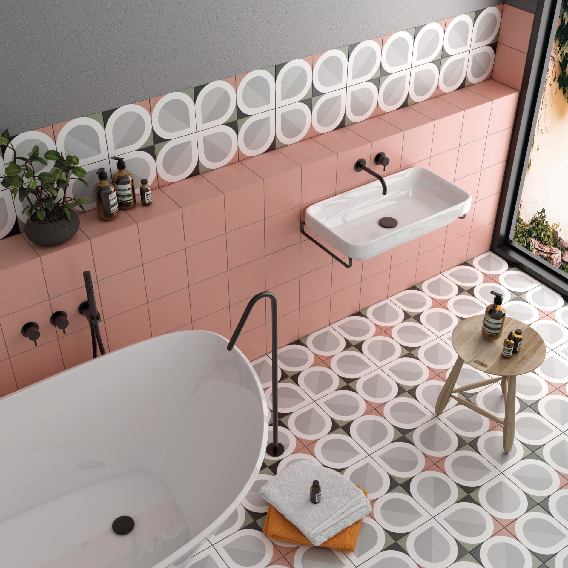 Bauhome 20×20 cm Pavimento Efecto Hidráulico Moderno